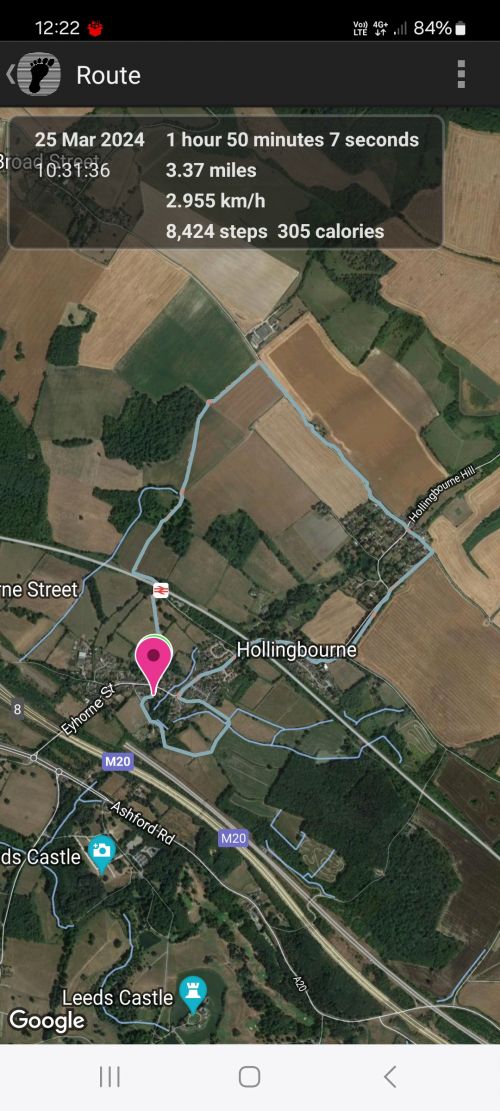 Hollingbourne Bi-Monthly Walk Route