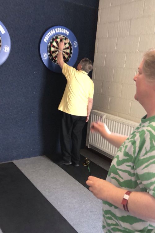 Potters Hol Lee and Daved playing Darts