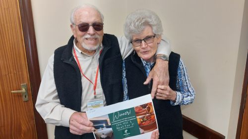 Ron and Addrienne with Overnight stay voucher